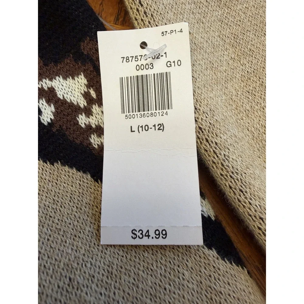 Old Navy Girls Horse Slouchy Woven Knit Cardigan Sweater Size L (10-12)